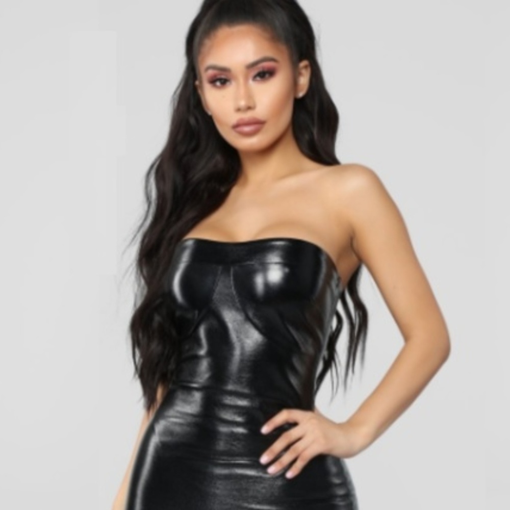 HOST PICK! Black PU Leather Dress Plus Size avail - Picture 5 of 9